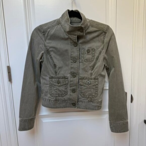 GAP Olive Green Utility Military Jacket Women’s Size 2 Canvas - Picture 2 of 6